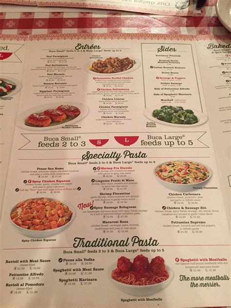 Buca Menu Prices