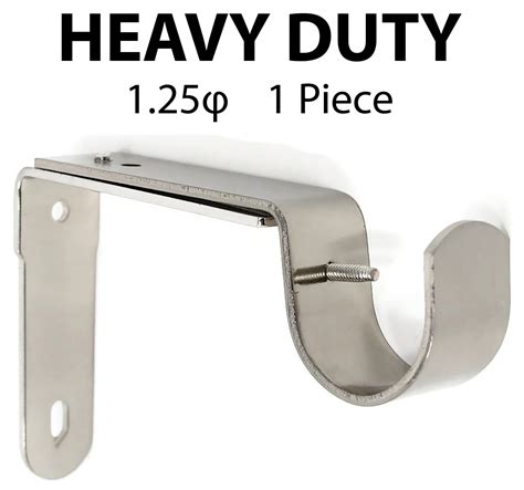 Urbanest Adjustable Curtain Rod Bracket, Fits 1 1/4" Rod, Brushed Steel ...