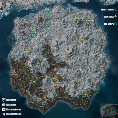 Locations of bear caves on Vikendi Reborn