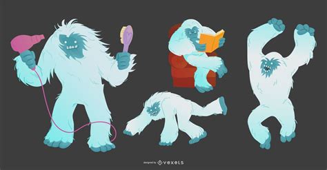 Funny Yeti Vector Set Vector Download