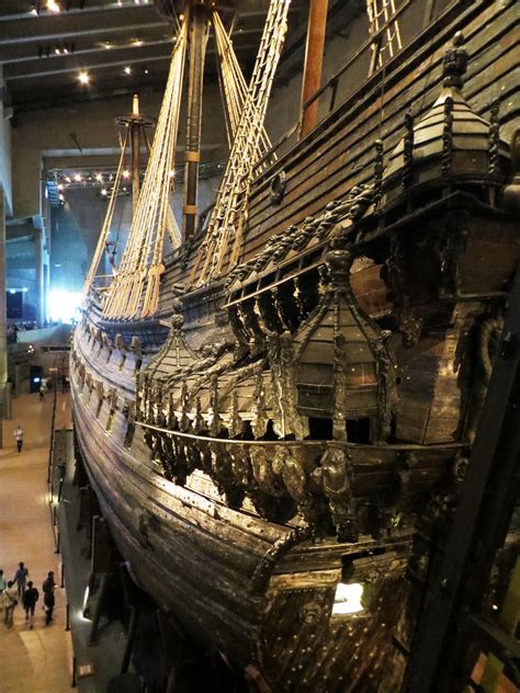 Vasa Museum in Stockholm, Sweden, displays Vasa ship which capsized and ...