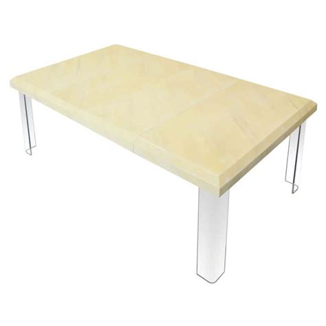 Mid Century Modern Square White Lacquer Dining Table 2 Extensions at ...