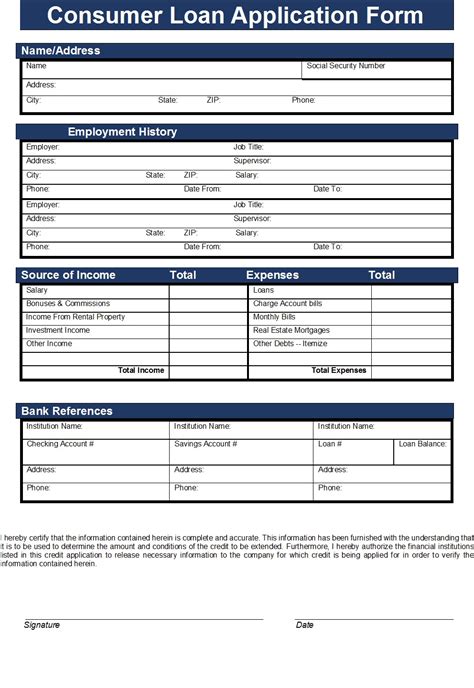 Business Loan Application Form Templates - Free Report Templates ...