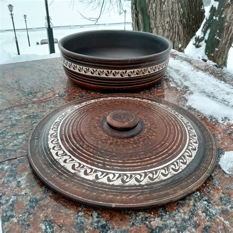 Ceramic large frying pan with lid. Prepare delicious and | Etsy