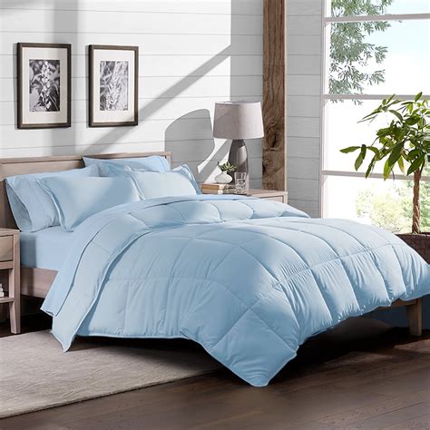 5-Piece Bed-In-A-Bag - Twin XL Extra Long (Comforter Set: Light Blue ...