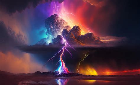 Rainbow Lightning Digital Art by John Neff - Pixels