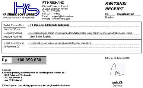 Software pembuat Kwitansi Krishand | KOMPUTER TIPS DAN TRICK