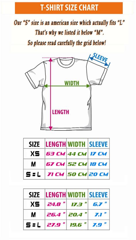 T-shirts size info – SinclaireStyle official