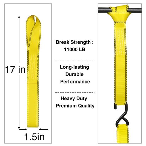 Trekassy 6 Pack Soft Loop Tie Down Straps 17 Inch 11,000 Lb for ...