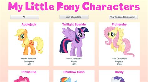 My Little Pony Characters Names