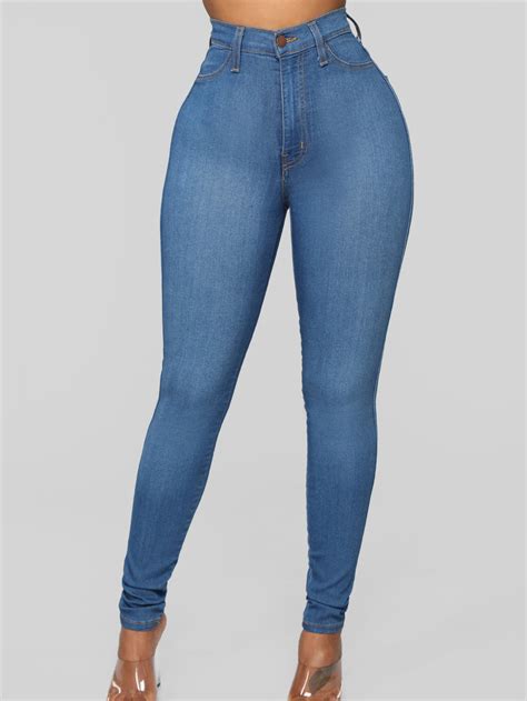 Daily Style Skinny Blue Custom Jeans For Women