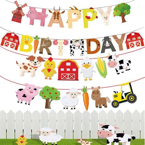 Buy Farm Animals Birthday Party Decorations Farm Animals Happy Birthday ...