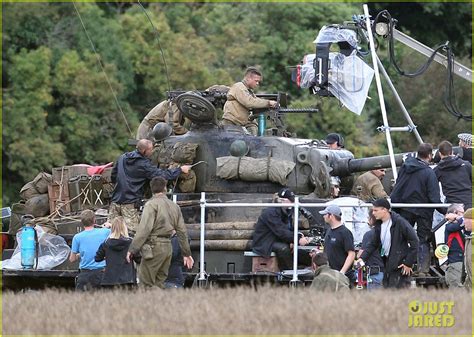 Photo: brad pitt shia labeouf continue shooting fury tank scenes 12 ...