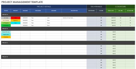 Project Google Sheet Template