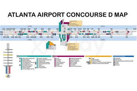 Atlanta Airport Terminal Map - Atlanta Airport Food, Shops Guide