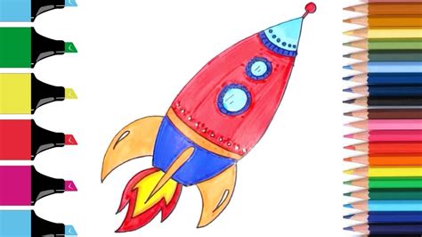 How to Draw Rocket Ship Step by Step for Kids Easy - YouTube