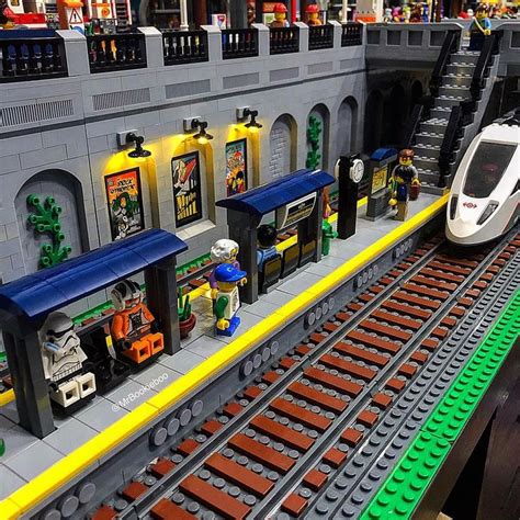 Lego City Train Station Model with Toy Train