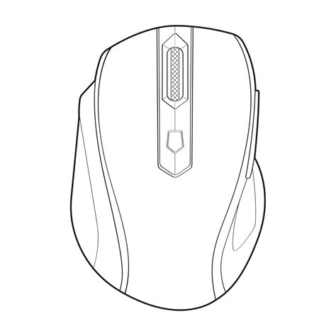 Computer mouse outline drawing vector, Computer Mouse in a sketch style ...