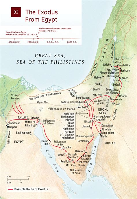 Map Of Israelites Leaving Egypt