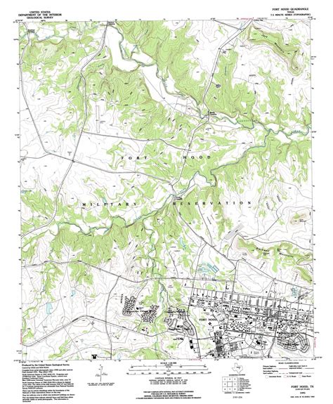 Fort Hood topographic map 1:24,000 scale, Texas