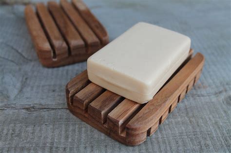 Solid Elm Wooden Soap Dish, Handmade Soap Dish, Draining Soap Dish ...