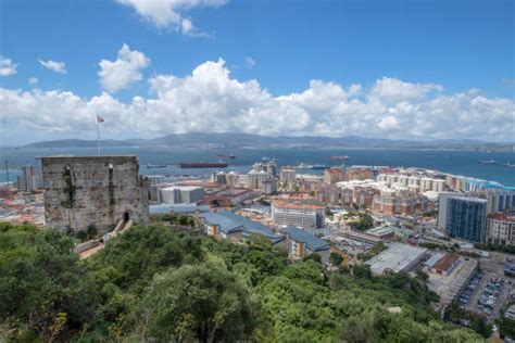 80+ The Flag Of Gibraltar Has A Castle Stock Photos, Pictures & Royalty ...