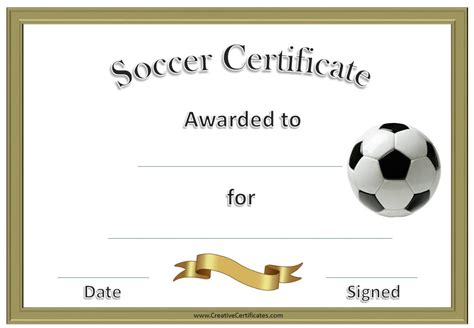 Free Editable Soccer Certificates - Customize Online - Instant Download