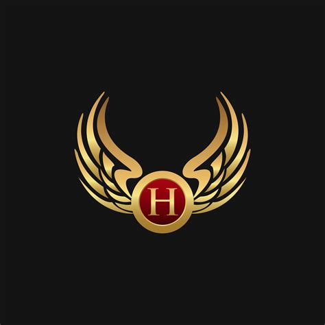 Luxury Letter H Emblem Wings logo design concept template 611253 Vector ...