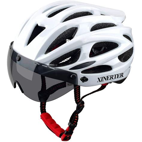 XINERTER Adult Bike Helmet Road Bike Helmet Detachable Magnetic Goggles ...