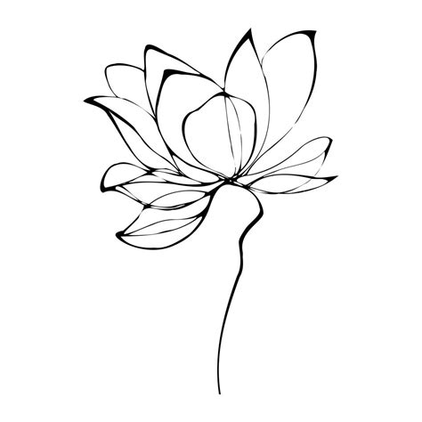 Flower Lotus, Line Art SVG, PNG, PDF, Tattoo - Etsy