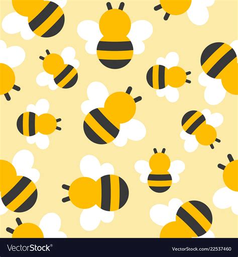 Cute bee seamless pattern for wallpaper Royalty Free Vector