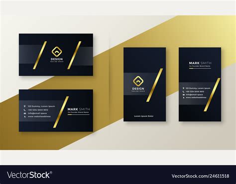 Premium gold and black business card design Vector Image