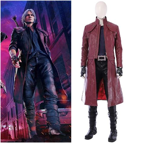 DMC 5 Devil May Cry 5 Dante Cosplay Costume Red Coat Halloween Costumes ...