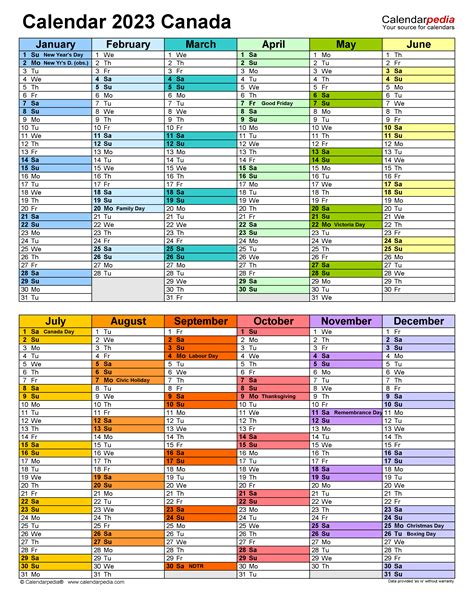 Calendar 2023 Canada Printable Free - Time and Date Calendar 2023 Canada