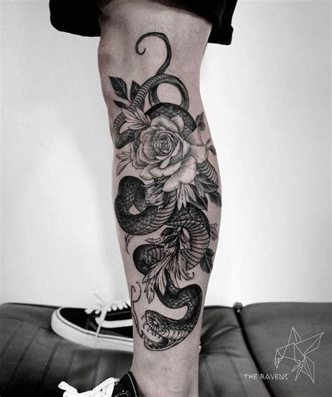 Full sleeve tattoos, Snake tattoo design, Leg tattoos