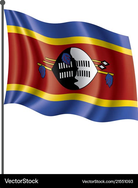 Swaziland flag on a white Royalty Free Vector Image