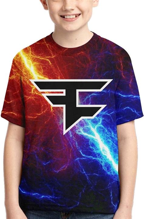 Amazon.com: Teenager Faze Clan Logo Shirts 3D Printed Fun Short Sleeve ...