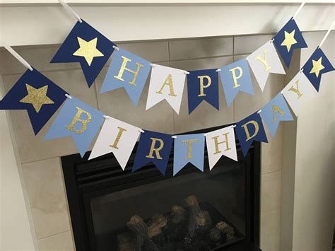 Star Birthday Banner Happy Birthday Banner Boy Birthday - Etsy