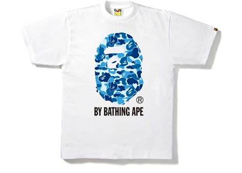 Buy Bape Sky Blue Camo Logo Tee White Online in Australia | KickSTW