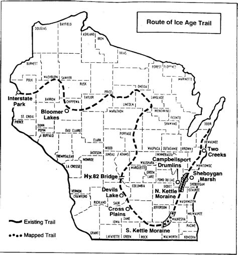 Ice Age Trail Map | Ice age trail, Outdoors adventure, Brookfield wisconsin