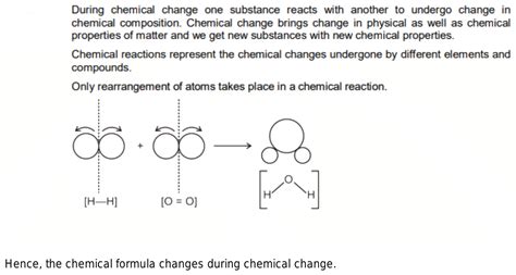 Does chemical formula change in chemical changes