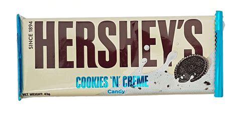 Hersheys Cookies & Cream Confectionary Bar, 43g - Piece of UK