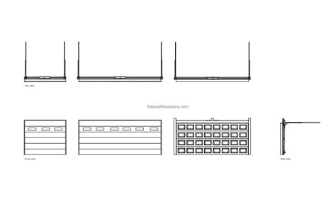 Garage Doors, AutoCAD Block, Plan+Elevations - Free Cad Floor Plans