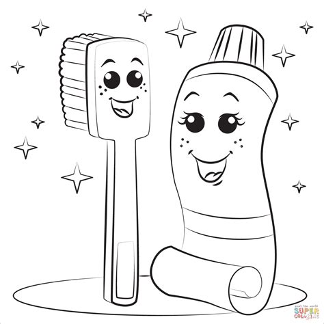 Toothbrush And Toothpaste Coloring Page Free Printable Coloring Page ...