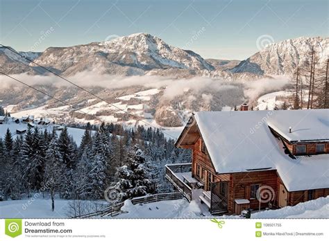 Winter Landscape of the Austrian Mountains Stock Image - Image of ...