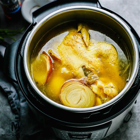 Quick Instant Pot Chicken Bone Broth - Munchkin Time