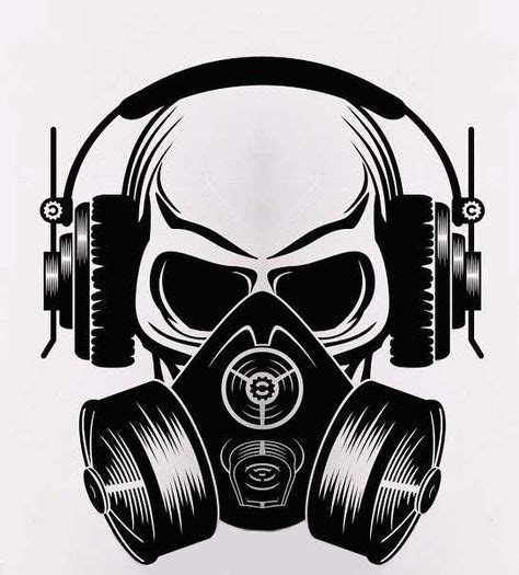 Random late night post of a #skull wearing a #gasmask | Gas mask art ...