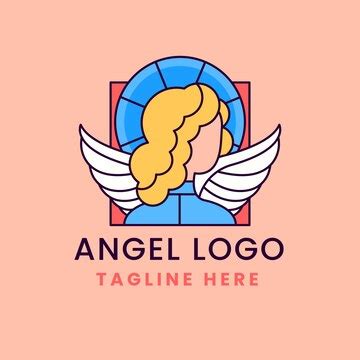 Premium Vector | Hand drawn baby angel logo template