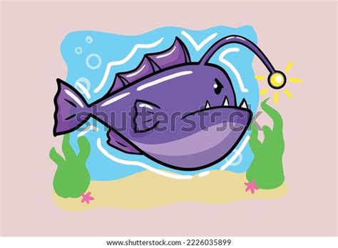 Angler Fish Hand Drawn Angler Fish Stock Vector (Royalty Free ...