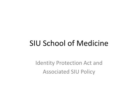 PPT - SIU School of Medicine PowerPoint Presentation, free download ...